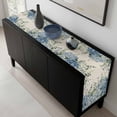 thumbnail image 5 of Blue Flowers Table Runner 108 Inches Long, Green Eucalyptus Floral Country Beige Kitchen Coffee Dining Table Decoration for Home Party Birthday Wedding Home Decor 13x108 Inches, 5 of 8