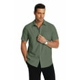 thumbnail image 3 of COOFANDY Mens Stretch Dress Shirts Wrinkle Free Short Sleeve Button Up Shirts, 3 of 6
