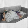 thumbnail image 5 of Modern Soft Flannel Fleece Throw Blanket, Panoramic View of a Megalopolis with a Reflection, Cozy Plush for Indoor and Outdoor Use, 50" x 60", White Multicolor, by Ambesonne, 5 of 5