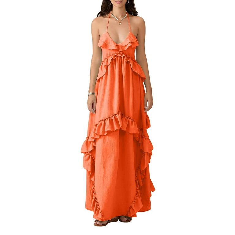 sky halter dress POWDER SKY HALTER WOVEN MIDI DRESS L FREEMARKET White / L main image 1