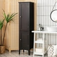 thumbnail image 3 of Giantex High Storage Bathroom Cabinet, Freestanding Slim Organizer,  Linen Tower Narrow Floor Cabinet, Brown, 3 of 10