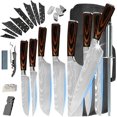 thumbnail image 1 of Steady Home™ Professional Chef Knife Set, 8 Pieces High Carbon Stainless Steel MasterChef Knives with Knife Sharpening Rod Roll Bag with Bonus Kitchen Gadgets, Ultra Sharp Kitchen Knives Set, 1 of 7