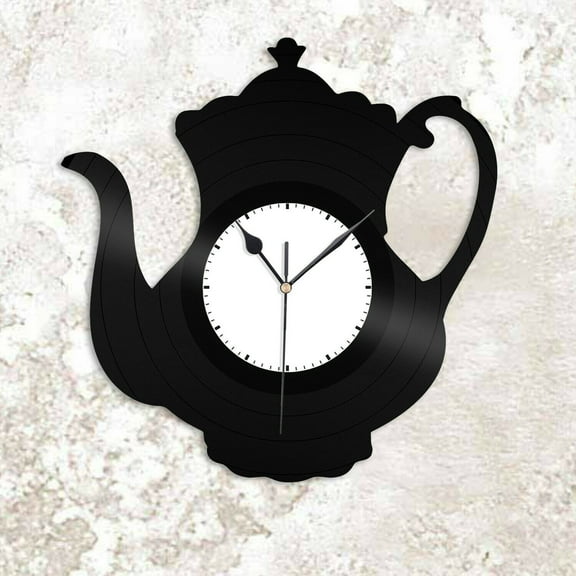 Teapot Vinyl Wall Clock Record Unique Design Home Room and Kitchen Decoration Vintage Design Office Bar Room Home Decor