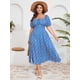 thumbnail image 2 of Vestido de verano de talla grande para mujer SCOMCHIC Azul Floral, 2 of 6