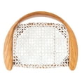 thumbnail image 4 of SAFAVIEH Juneau Modern Leather Woven Accent Chair, Natural/White, 4 of 11