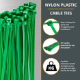 thumbnail image 4 of GTSE 12 Inch Green Zip Ties, 100 Pack, 40lb Self Locking Cable Ties, 4 of 5