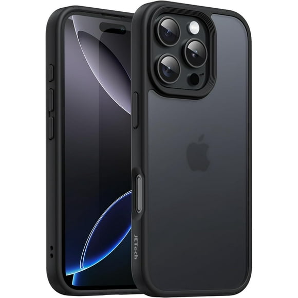 Étui Mate pour iPhone 16 Pro Max 6.9 Pouces, Protection Antichoc de Qualité Militaire, Dos Translucide Givré, Anti-Empreintes Digitales (Noir)