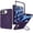 Darkpurple, variant on Mofio for Apple iPhone Duo Case, All-Around Folding Cover with 360 Rotating Magnetic Ring Stand and Integrated Front Glass Screen Protector Shield, Darkpurple