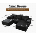 thumbnail image 7 of 107.5" Cloud Sectional Couch with 1 Ottoman,Modern Modular Comfort U Shaped Sofa Couches for Living Room ,No Assembly Required,(Black,Left Facing Chaise), 7 of 7