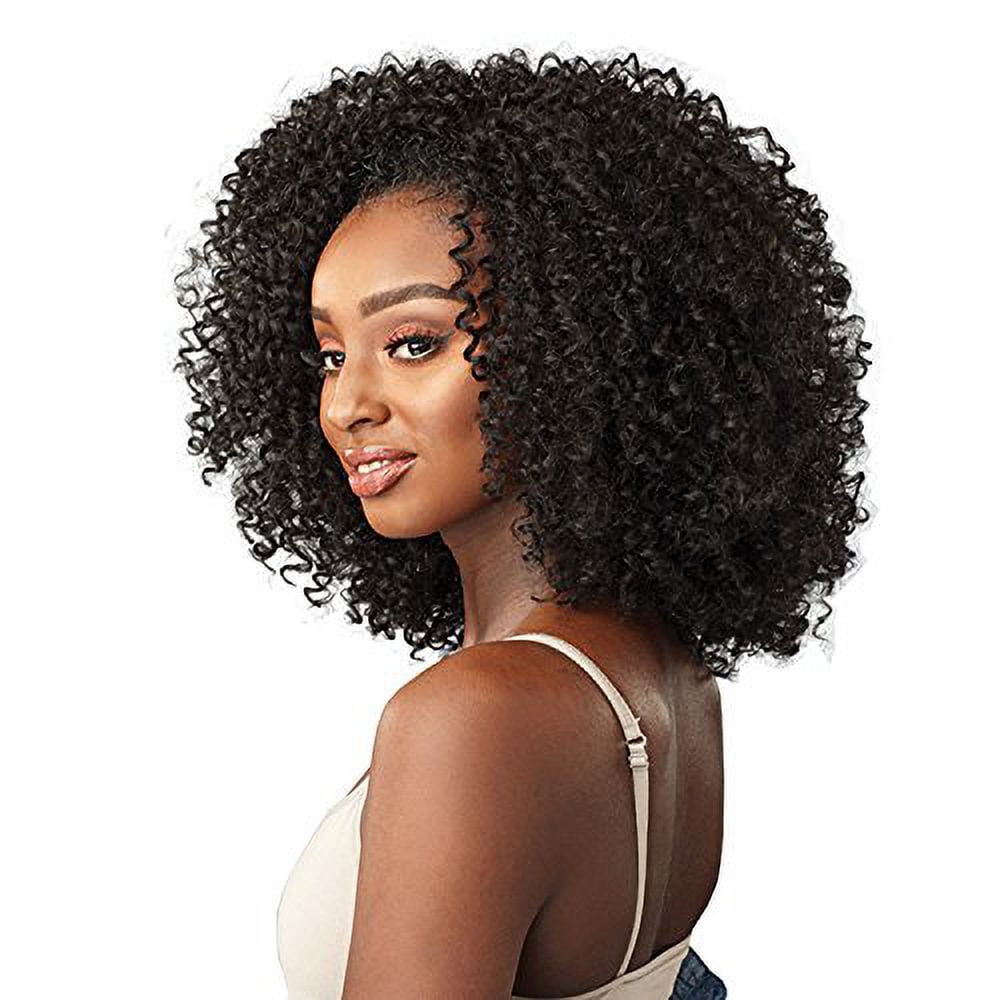 Synthetic Hair Half Wig Weave Curls Kinks & Rule Breaker (1B)