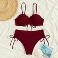 thumbnail image 6 of Cheers US Women'2 Piece Halter Push up Bikini Set Tie Side Swimsuit Bathing Suit Beachwear, 6 of 7