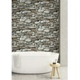 thumbnail image 4 of NextWall Stone Wall Peel and Stick Wallpaper (Gray), 4 of 7