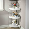 thumbnail image 2 of The Lakeside Collection White 3-Tier Metal Corner Shelf, 2 of 3