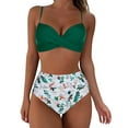 thumbnail image 1 of Ketyyh-chn99 Tankini Bathing Suits Tankini 2024 Women's Two Piece Tankini Swimsuit Ribbed Triangle Top Bathing Suits Tankini Sets Mint Green,L, 1 of 5
