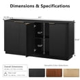 thumbnail image 2 of EHANCIS 63" Fluted Sideboard Buffet Cabinet, Modern Storage Cabinet with 4 Doors and Adjustable Shelves for Dining Room, Kitchen, Living Room (Black), 2 of 6