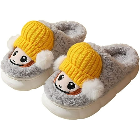 

PIKADINGNIS Unisex Winter Slippers Novelty Cozy Plush House Slippers Warm Bedroom Slippers for Indoor Outdoor