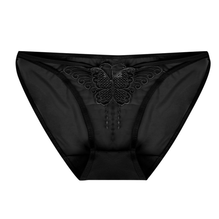 HUPOM Period Thong Underwear For Women Girls Underwear Briefs Leisure Tie  Seamless Waistband Black M 