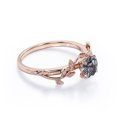 thumbnail image 3 of JeenMata Nature-Inspired 0.50 Carat Round Shaped Natural Black Rutilated Quartz Solitaire Engagement Ring in 18K Rose Gold Plating over Silver, 3 of 7