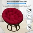 thumbnail image 3 of Eurhowing 48-inch Round Papasan Chair Cushion, 5" Thick Waterproof & UV-Resistant Cotton Seat Pad, Hanging Swing Cushion for Outdoor Patio, Garden, Wine Red, 3 of 9