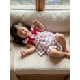 thumbnail image 6 of BemeyourBBs Toddler Baby Girls Summer Clothes Infant Baby Girl 2 Piece Strawberry Outfits Sweet Strawberry Print Flying Sleeve Square Neck Shirt Tops and Shorts Set, 6 of 9
