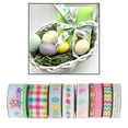 thumbnail image 1 of Juego de 8 cintas impresas de huevos a cuadros de conejo de camión de Pascua para envolver regalos, manualidades de San Valentín, decoración de boda D Macarena Cinta de Pascua, 1 of 8