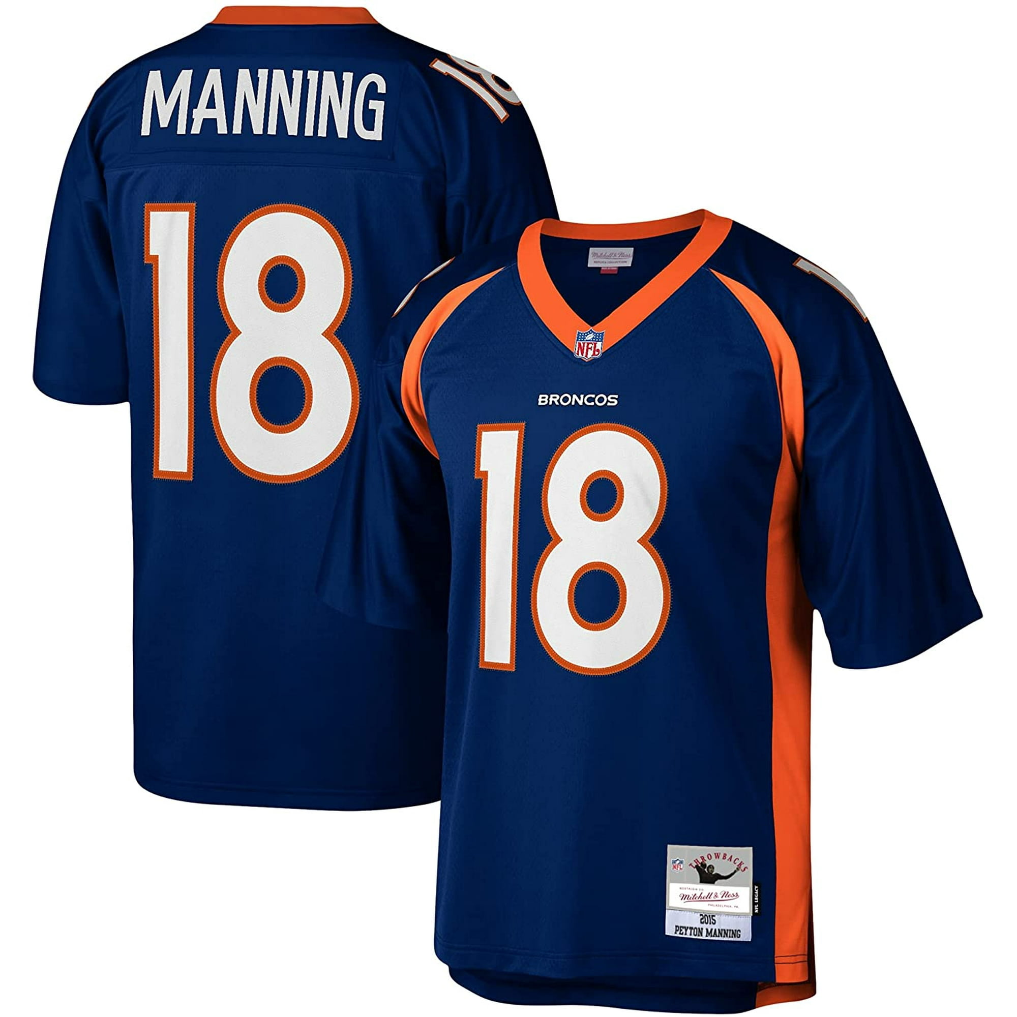 Mitchell Ness Mens Peyton Manning Navy Denver Broncos 2015 Legacy Replica  Jersey