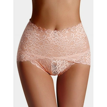 Women Sexy Lace Comfortable High Waist See Through Knickers Panties Tummy Control Brief Lingerie Underwear Ladies Shapewear