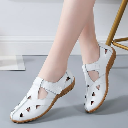 

AXXD White Sandals for Women Clearance Under $10 Summer Ladies Sandals Hollow Hole Breathable Casual Shoes