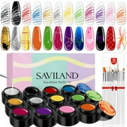 Saviland Spider Gel Nail Polish Kit- 12 Colors Drawing Gel Nail Polish Set for Lines with 15pcs Acrylic Nail Art Brushes - Best Reviews Guide
