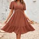 thumbnail image 5 of Vestido de primavera y verano para mujer, vestidos casuales de manga corta con volantes, vestido con cuello en V Zhivalor BST3008914-1, 5 of 6