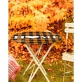 thumbnail image 5 of Round Tablecloth with Elastic Heart Home Sign Farm Rustic Orange Checked Plaid Waterproof Stain-proof Table Cover Wipeable Fitted Table Cloths for 55"-60" Round Tables Dining Kitchen, 5 of 6