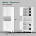 thumbnail image 3 of Elegant 69" Tall Modern Kitchen Pantry,Metal Storage Cabinet with Adjustable Shelves,Pantry Storage Cabinet for Kitchen,Dining Room,Living Room,White, 3 of 8