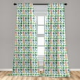 thumbnail image 5 of Ambesonne Jurassic Curtains, Dinosaur Wild Beast, Pair of 28"x95", Green Turquoise Marigold, 5 of 5