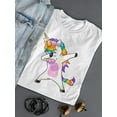 thumbnail image 3 of Smartprints Womens Graphic Tee White - Unicorn Doing Dab Dance 100% Cotton Regular Fit, 3 of 4