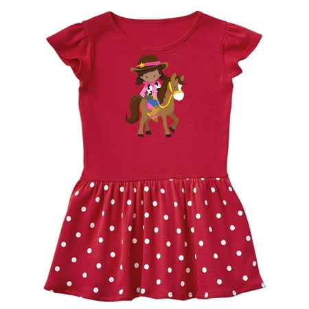 

Inktastic African American Girl Cowboy Girl Brown Horse Gift Baby Girl Dress