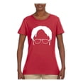 thumbnail image 2 of Wild Bobby, Office Dwight Glasses Face Silhouette Funny Schrute, Pop Culture, Women Graphic Tee, Red, X-Large, 2 of 4
