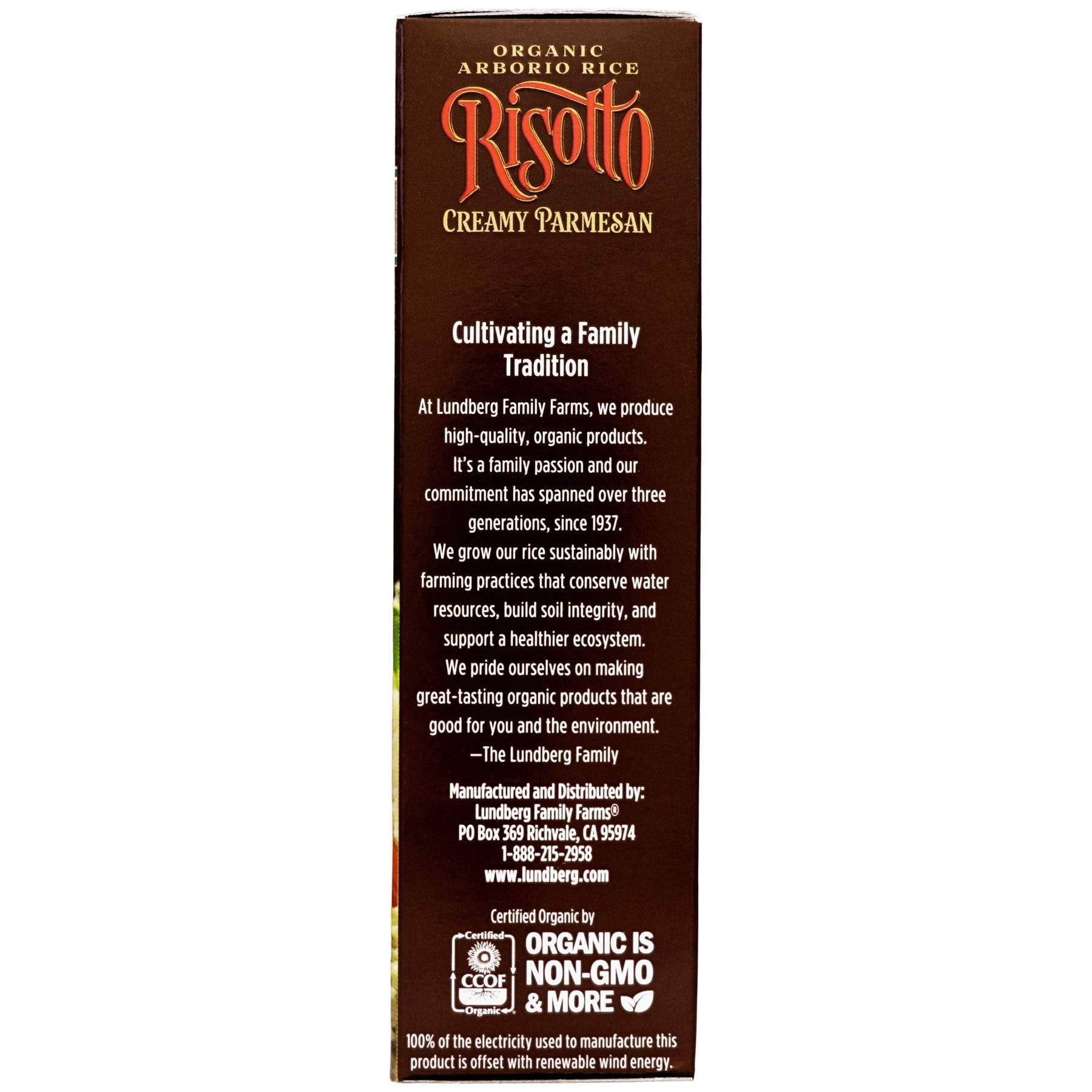 Lundberg Family Farms - Organic Arborio Rice Risotto, Creamy Parmesan, Convenient Side Dish, 20 Minute Cook Time, Pantry Staple, Non-GMO, Gluten-Free, USDA Certified Organic (5.5 oz, 6-Pack)