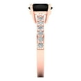 thumbnail image 3 of Clara Pucci 14K Rose Gold Solid Gold Onyx Solitaire with Accents Anniversary Ring for Women - 2.3 cttw Round Cut, 3 of 8
