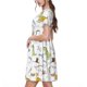 thumbnail image 2 of Fotbe Dinosaur Vestido Largo de Moda para Mujer, Vestido Tipo Camiseta con Manga Corta y Estilo Casual a Rayas y Bloques de Color, 2 of 6