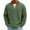 Army Green, variant on Men's Vintage Waffle Knit Long Sleeve Zip Up Stand Collar Casual Shirt for Spring Fall Street Fashion,Army Green,L