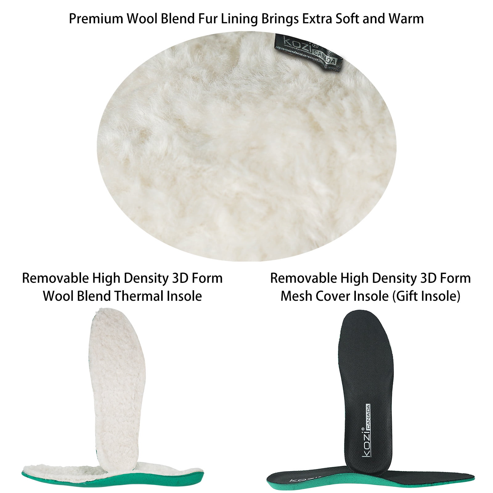 kozi Canada Women Waterproof Mid Calf Winter Casual Boot LYA-5 Fur