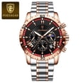 thumbnail image 3 of Poedagar Mens Watch Date Chronograph Stainless Steel Luminous Waterproof Quartz Male Watches Bracelets, 3 of 6