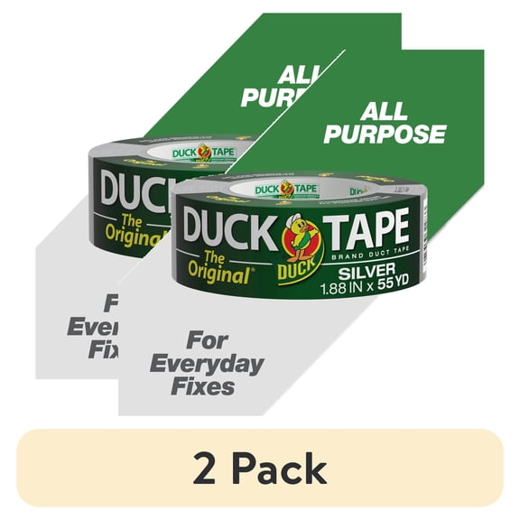 (2 pack) The Original Duck Tape Brand Duct Tape, 1.88 in. x 55 yd., Silver