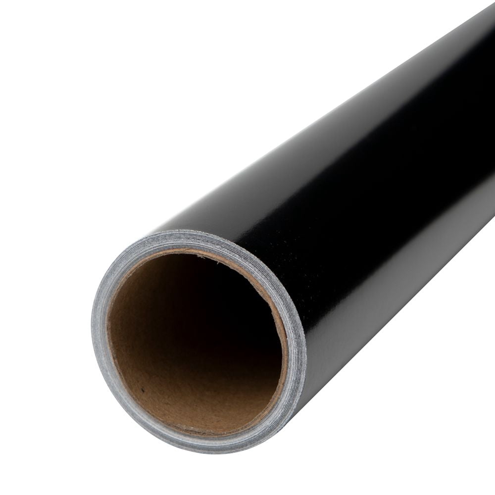 JAM Paper Glossy Wrapping Paper, 26.3 sq ft (17 in x 18 ft), Glossy Black, Roll Sold Individually
