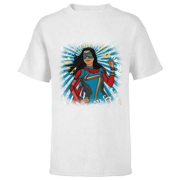Marvel Studios’ Ms. Marvel Kamala Khan Hero - Short Sleeve T-Shirt for Kids - Customized-White