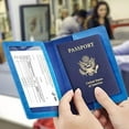 thumbnail image 2 of Unisex-Adult Passport and Vaccine Card Holder Combo, Sky Blue, Faux Leather, RFID Protected, 2 of 6