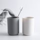 thumbnail image 4 of Juego de 6 vasos para cepillos de dientes de baño, de color sólido, para parejas, sencillos, para baño, color blanco, gris y café (2 unidades cada uno), 4 of 7