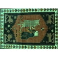 thumbnail image 1 of Ahgly Company Indoor Rectangle Animal Turquoise Blue Traditional Area Rugs, 2' x 3', 1 of 4