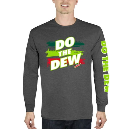 Men's Mountain Dew Long Sleeve Graphic T Shirt (Best Mountain Clothing Brands)