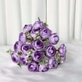 thumbnail image 2 of JINGT Artificial Flowers Fake Flower Bouquet for Wedding Party Home Decor 16 Heads Purple, 2 of 5